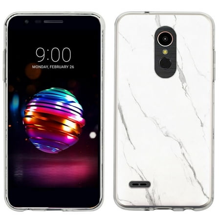 Slim-Fit Case for LG K30 / LG Premier PRO LTE, OneToughShield ® Scratch-Resistant TPU Protective Phone Case - Marble / White