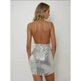 thumbnail image 2 of Mini Sequin Bodycon Dress with Square Collar, 2 of 5