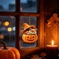 thumbnail image 4 of 3 Pcs Halloween Forest Animal Pumpkin Ornaments Cozy Forest Woodland Christmas Ornaments for Christmas Tree Pumpkin Animal Decor 2D Acrylic Hanging Ornament for Home Decor, 3.14 Inch, Fox, 4 of 5
