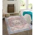 thumbnail image 7 of GLN Rugs Sinop - Indoor, Machine Washable Area Rug 5'x7' Brown/Blue Home Carpet, 7 of 7