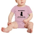 thumbnail image 2 of Warning: Protected by A Welsh Springer Spaniel Dog Funny Baby Bodysuits (Pink,6-12 Months), 2 of 5
