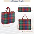 thumbnail image 6 of FORMRS Womens Corduroy Tote Bag Crossbody Shoulder Handbag with Pocket, Red Green Pattern, 6 of 7