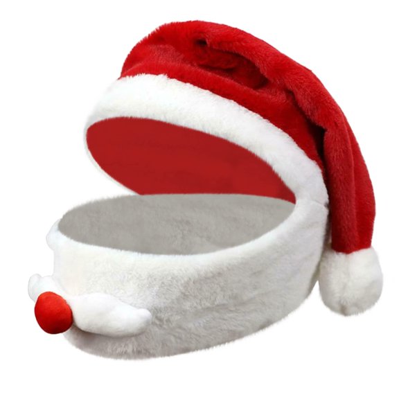 ADruer Christmas Santa Motorcycle Helmet Cover, Fluffy Funny Motorcycle Helmet Accessories, Nativity Helmet Cover Santa Claus Xmas Hat Decoration for Men