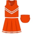 thumbnail image 2 of Creative Knitwear Orange Cheerleader Uniform for Toddler and Junior Girls - 3 Piece Dress With Bloomers, 2 of 5