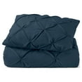 thumbnail image 3 of Nestl 2 Piece Pinch Pleated Pintuck Duvet Cover Set with Shams, Soft Microfiber,Button Closure Bedding Set, Twin - Navy, 3 of 9