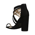 thumbnail image 3 of Women Toe Ring Strappy Vamp Chunky Heel 18334, 3 of 6