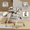 thumbnail image 4 of JieC 3 in 1 Baby High Chair, Foldable Baby Feeding Chair, for Infants and Toddlers 0-24 Months, Gray, 4 of 9