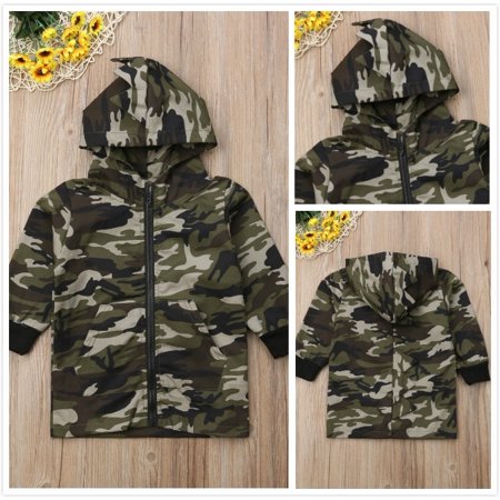Kids Baby Boys Camouflage Long Sleeve Zipper Coat Hoodie Top...