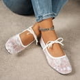 thumbnail image 6 of Women's Ballet Flats Embroidery Elegant Square Toe Lightweight Flat Shoes Fairy Style Cut-Out Lace Mesh Breathable Comfortable Shoes for Summer 2026 White 9.5, 6 of 8