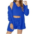 thumbnail image 2 of BONIXOOM Christmas Pajamas Christmas Pajamas Women Loungewear Drawstring Long Sleeve Solid Sleepwear Sets Blue L, 2 of 8
