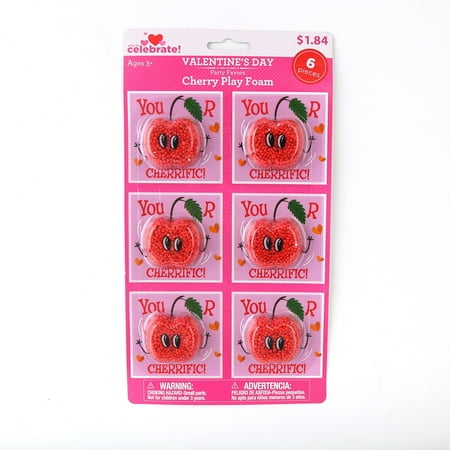 Way To Celebrate Valentine's Day Party Favors, Cherry Play Floam, 6 Count