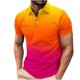 thumbnail image 2 of Camisetas de Manga Corta de los Hombres Impresa con Cremallera Camiseta con Manga Corta Solapa Top Imitación Rack, Moda Casual para Hombres, 2 of 4