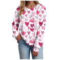 thumbnail image 6 of vigerkar Valentine Sweatshirts for Women Crewneck Long Sleeve Loose Fit Tops (Hot Pink, XXL), 6 of 9