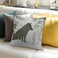 thumbnail image 3 of BANET  Winter Throw Pillow Cushion Cover, Wolf Silhouette Howls in Woods Leafless Trees Snowflakes Wilderness, Decorative Square Accent Pillow Case 24x24in, 3 of 5