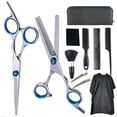 thumbnail image 1 of Professional Hairdressing Scissors Barber Hair Scissors 11 Pcs Hairdressing Scissors Kit Stainless Steel Left Handed Hair Cutting Scissors For Salon Barbers Men Women And Kids Home, 1 of 5