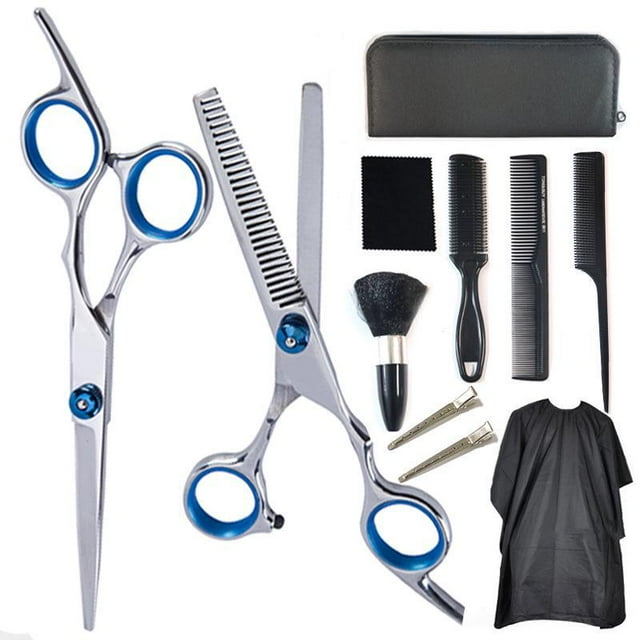Professional Hairdressing Scissors Barber Hair Scissors 11 Pcs Hairdressing Scissors Kit Stainless Steel Left Handed Hair Cutting Scissors For Salon Barbers Men Women And Kids Home