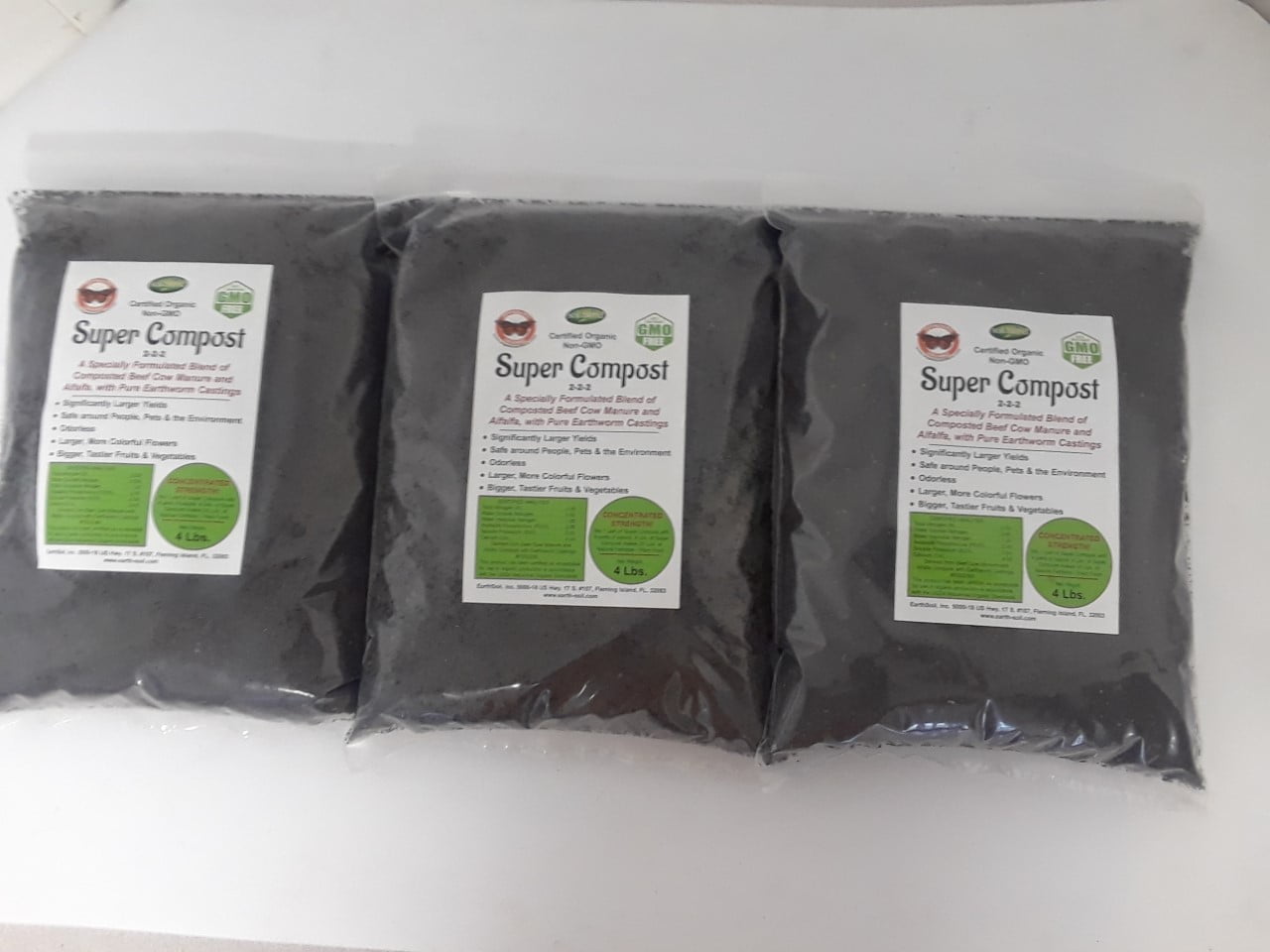 Super Compost Organic Fertilizer, Organic Plant Food. 3 Pk. A Special blend of Worm... by EarthSoil, Inc.