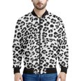 thumbnail image 3 of Chaqueta con cremallera y estampado de leopardo colorido para hombre, abrigo con personalidad con estampado 3D, chaquetas casuales de gran tamaño, ropa de calle, mangas largas, 3 of 4