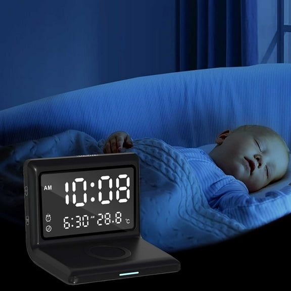 AZXY Wireless Charger,Charging Stand for Phone,Charging Stations,Desk Adjustable Magnetic 3 in 1 Fast Charger With Alarm Clock Compatible for Phone Apple Android Iphone Samsung Devices