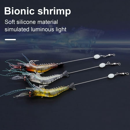 Sioweci 9CM/7G Soft Shrimp Fishing Soft Lure with Sharp Hook Realistic Rubber Bionic Artificial Bait Freshwater Saltwater Bass Trout Fishing Accessories Yellow