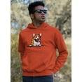 thumbnail image 2 of Color Corgi Peeking Hoodie Men -Image by Shutterstock, Male Medium, 2 of 4