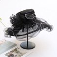 thumbnail image 7 of Yoyauz Women Sun Hat with Mesh Flower Decoration Wide Brim Hat Occasion Event Organza Fancy Church Dress Hat, 7 of 7