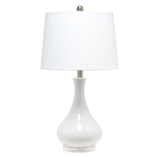 Elegant Designs LT3312-WHT Lampe de Table en Céramique en Forme de Goutte d'Eau, Blanc
