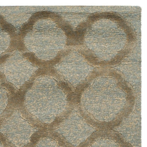 safavieh martha stewart collection msr5368d quatrefoil premium wool and silk blue and maize runner rug (2'3" x 10')