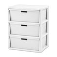 thumbnail image 2 of (2 pack) Sterilite Wide 3 Drawer Tower, Plastic Storage Organizer with Removable Decorative Bins, Easy to Assemble - No Tools Needed, White, 2 of 15