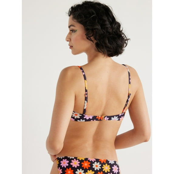 No Boundaries Juniors' Daisy Bralette O-Ring Bikini Top, Sizes XS-XXL