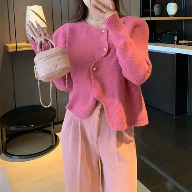 Cárdigan de punto irregular estilo Chanel para mujer, diseño de primavera y otoño, nicho, suave, suelto, chaqueta de suéter corta