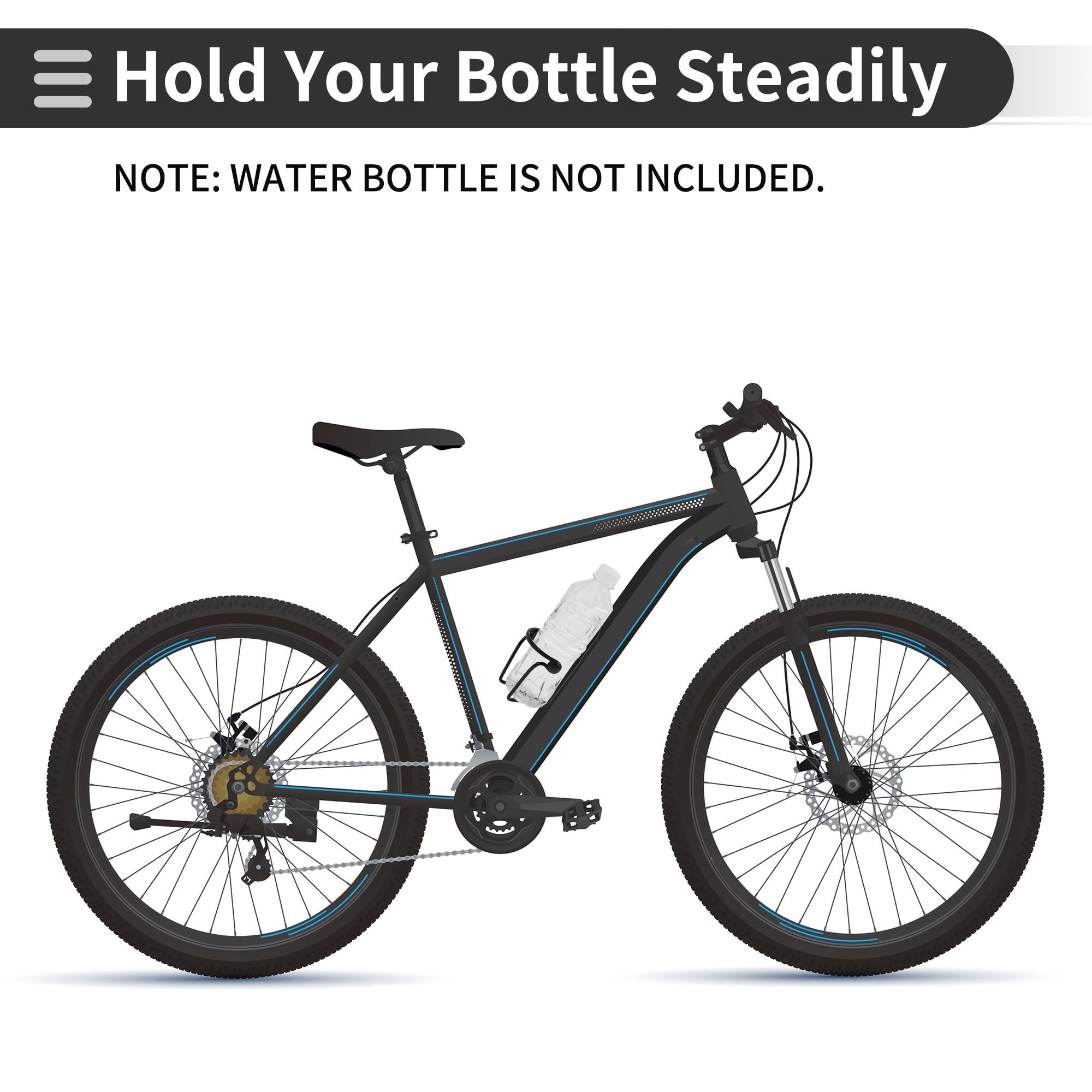 Unique Bargains Bike Bottle Cage Rack Aluminium Alloy Drinks Holder for MTB Road Black