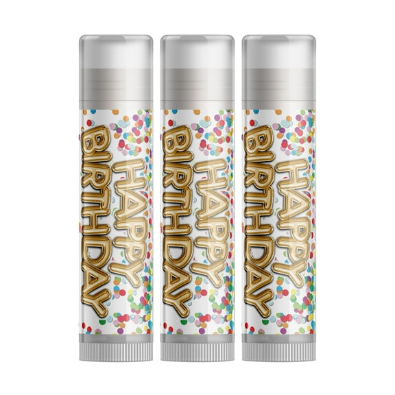 Delight Naturals Happy Birthday Vanilla Birthday Cake Lip Balm - 3 Pack