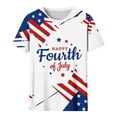 thumbnail image 5 of Goodtrade8 Short Sleeve Plus Size T Shirts for Women American Red White and Blue Pullover Graphic Red White and Blue , July 4th Casual Crew Neck Fashion Womens Tops Independence Day, 5 of 7