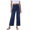thumbnail image 3 of Elvqul Bell Bottom Jeans for Women Dark Blue Womens Pants Boyfriend Jeans for Women Denim Pants, 3 of 6