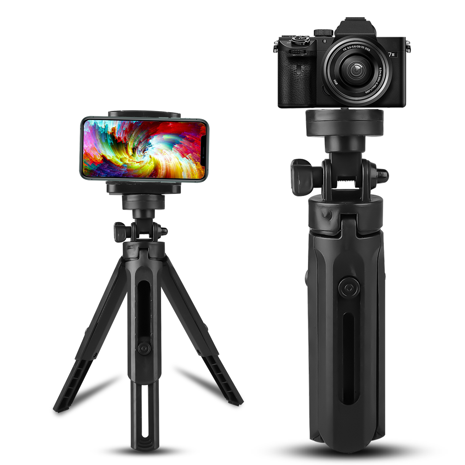 TSV Phone Tripod, Portable Cell Phone Camera Tripod Stand, Universal
