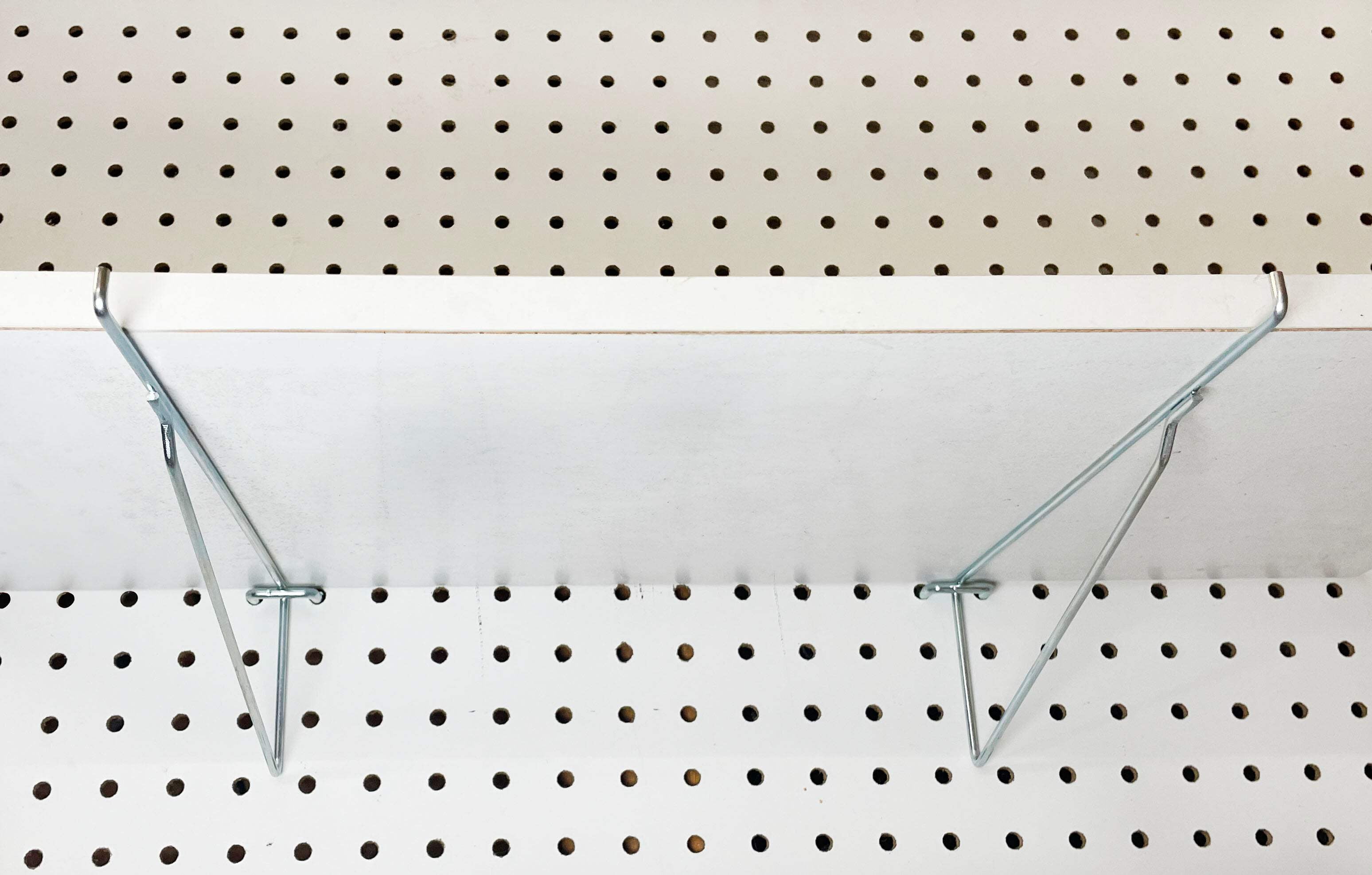 (8 Pack) 12 Inch Metal Peg Hook Shelf Brackets for 1/8" 1/4" Pegboard  Slatwall