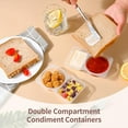 thumbnail image 4 of JIEMUCES Double Compartment Condiment Container Disposable Sauce Box with Lids Reusable Seasoning Containers for Snacks Dips Takeout Travel Outdoor Camping, 4 of 8