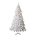 Holiday Time 6.5' Madison Pine White Artificial Christmas Tree Prelit with 300 Multicolor Incandescent Lights (Various Colors)
