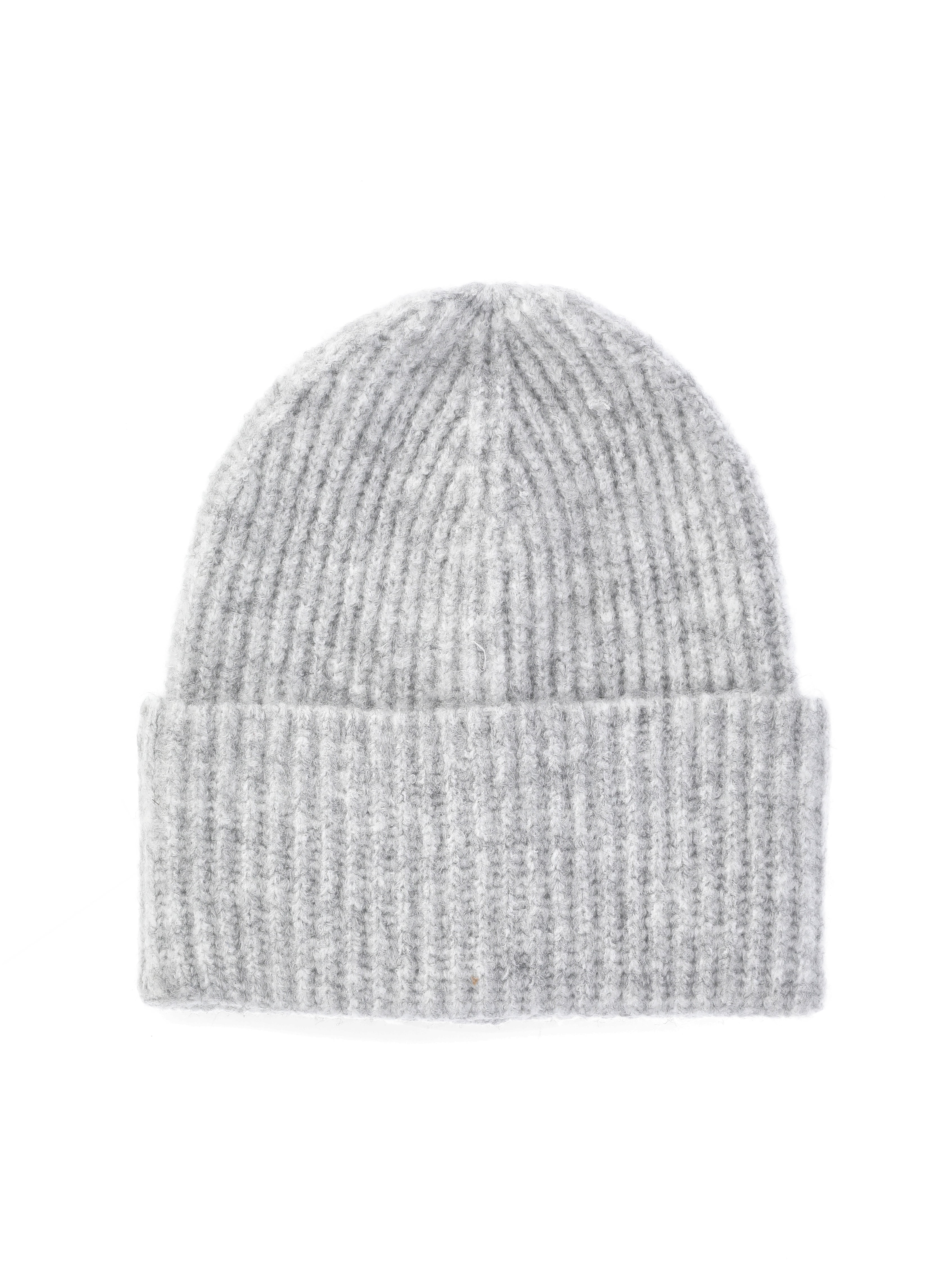 No Boundaries Ribbed Fisherman Beanie, Women's, Light Grey Heather