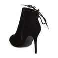 thumbnail image 3 of Qupid FH88 Women Faux Suede Peep Toe Corset Lace Up Stiletto Bootie, 3 of 6