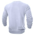 thumbnail image 4 of successthop Pullover Sweatshirt Men Fleece Crewneck Long Sleeve Tops No Hood Stylish Sweater Solid Casual Clothes White, 4 of 7