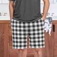 thumbnail image 7 of Black and White Buffalo Check Men's Athletic Shorts,Men's Pajama Bottoms for Home and Rest-XL, 7 of 7