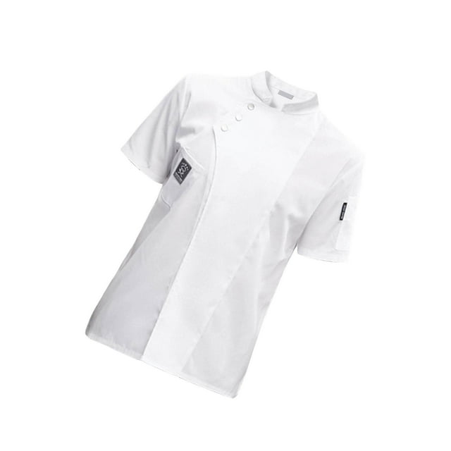Chef Jacket Short Sleeve Cooking Clothes Simple Cotton Short Sleeve Chef Chef Coat for Restaurant White 4XL