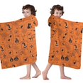 thumbnail image 4 of Halloween Orange Background Icons Hooded Bath Towel，60"x35" for Ages 3 To 12 Kids, Quick Dry Lightweight Soft Microfiber Hood Beach Towel Cover Up for Kids, 4 of 7