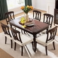 thumbnail image 5 of 4 Pcs Stretch Jacquard Dining Chair Covers Removable and Washable (with Back Straps), Beige, 5 of 5