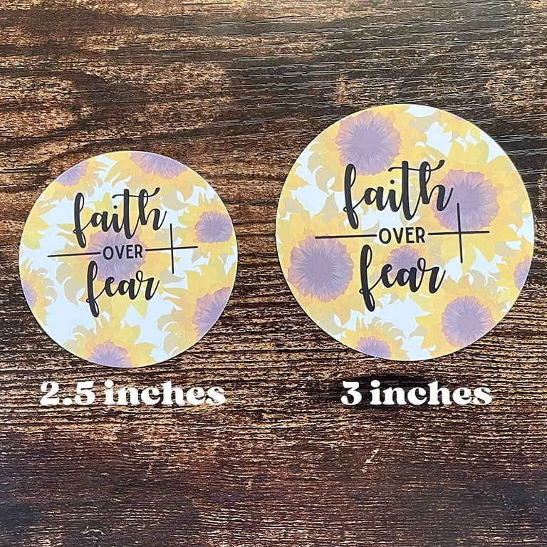 Sunflower Faith Over Fear Cardstock Cutouts - 12 Pack 3" Circles For Freshies
