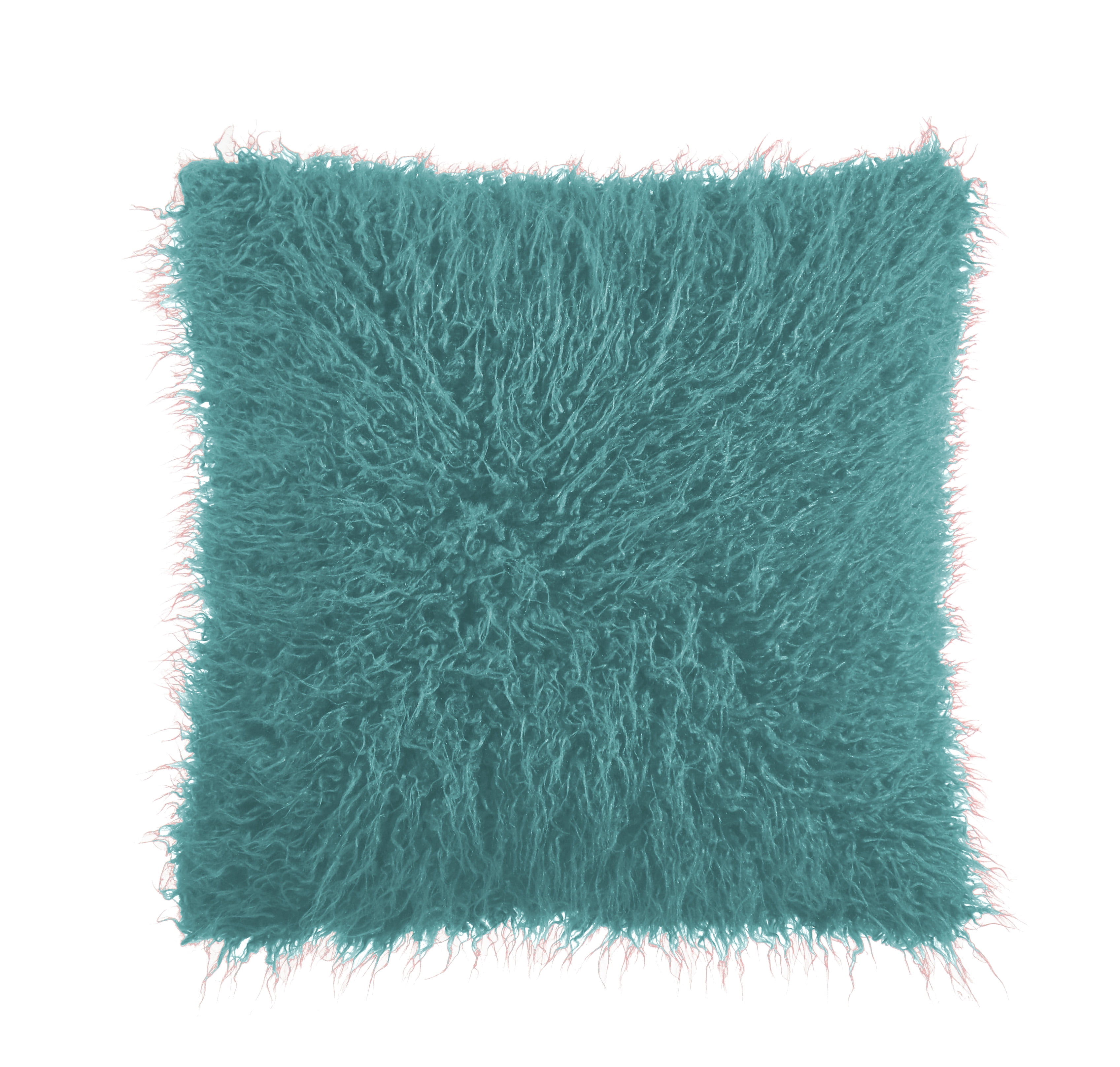 Better Homes and Gardens Mongolian Faux Fur Pillow, 22 x 22, Teal
