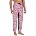 thumbnail image 4 of Xecao pink Holiday Joy Print Active Tech Joggers for Men, Mens Sweatpants Lounge Pants with Pockets-3X-Large, 4 of 5