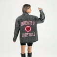 thumbnail image 2 of Women's Gameday Couture Black Louisville Cardinals Oversized Style's the Limit Micro-Rhinestone Stripe Washed Denim, 2 of 6